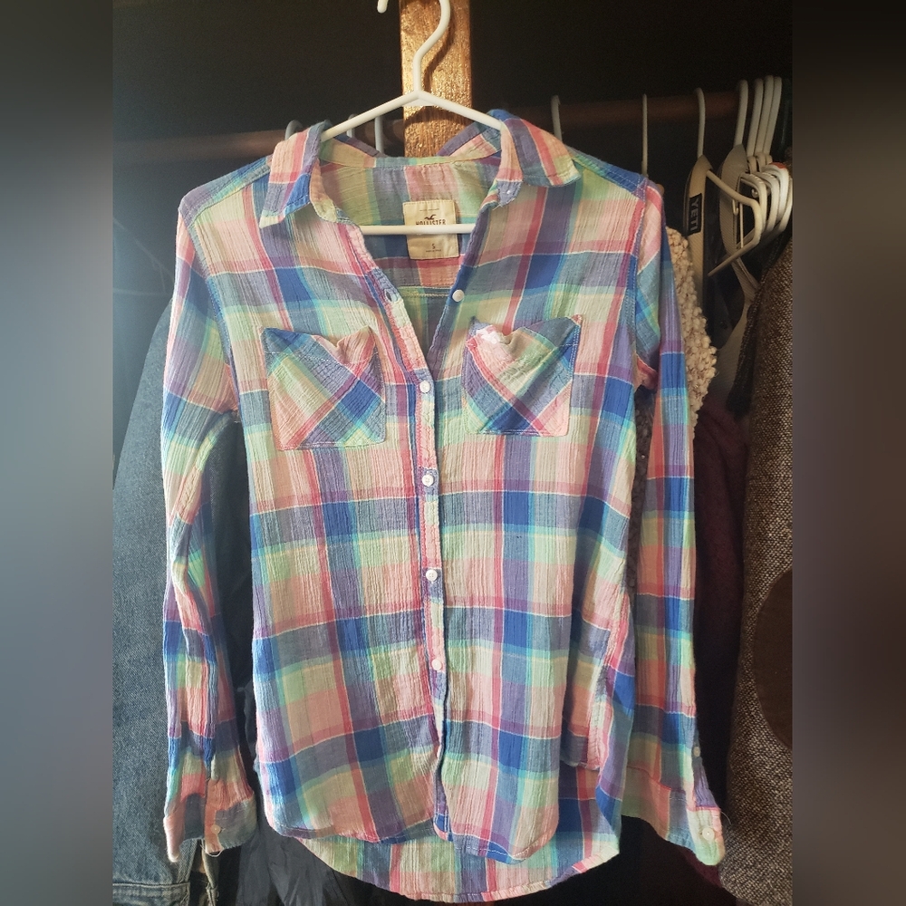 🪴bogo FREE🪴 Hollister Cotton Button Down Top Size Small